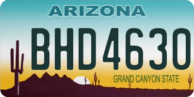 AZ license plate BHD4630
