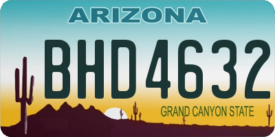 AZ license plate BHD4632