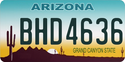 AZ license plate BHD4636