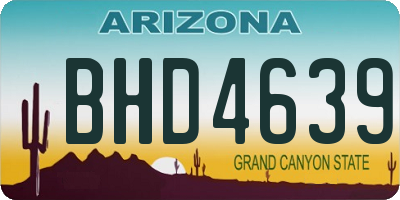 AZ license plate BHD4639