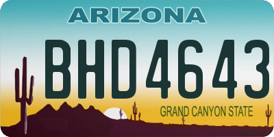 AZ license plate BHD4643