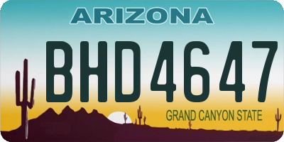 AZ license plate BHD4647