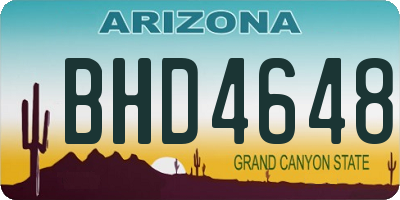 AZ license plate BHD4648