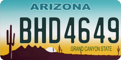 AZ license plate BHD4649