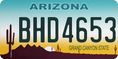 AZ license plate BHD4653