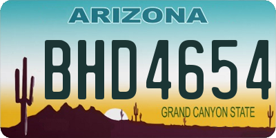 AZ license plate BHD4654