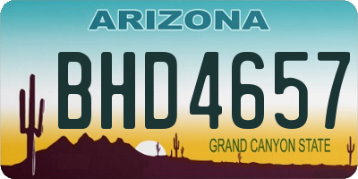 AZ license plate BHD4657