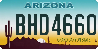 AZ license plate BHD4660
