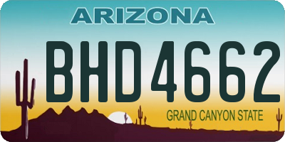 AZ license plate BHD4662