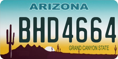AZ license plate BHD4664