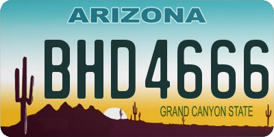 AZ license plate BHD4666