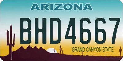 AZ license plate BHD4667
