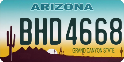 AZ license plate BHD4668