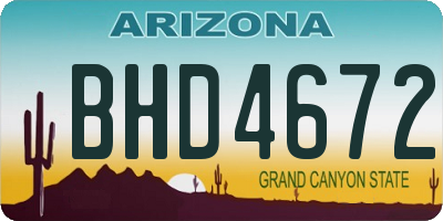 AZ license plate BHD4672