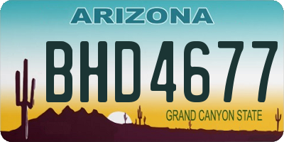 AZ license plate BHD4677