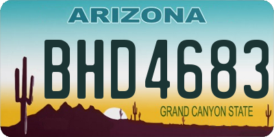 AZ license plate BHD4683