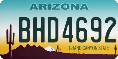 AZ license plate BHD4692