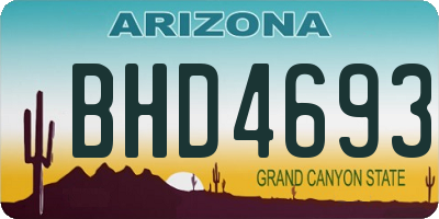 AZ license plate BHD4693