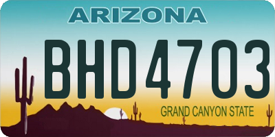 AZ license plate BHD4703