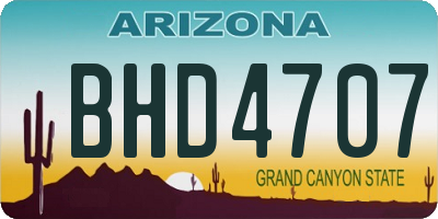 AZ license plate BHD4707