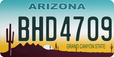 AZ license plate BHD4709