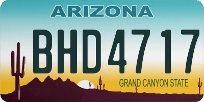 AZ license plate BHD4717