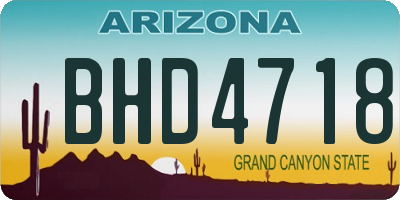 AZ license plate BHD4718