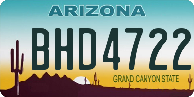 AZ license plate BHD4722
