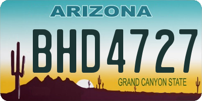AZ license plate BHD4727