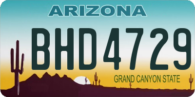 AZ license plate BHD4729