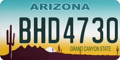 AZ license plate BHD4730