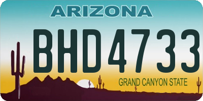 AZ license plate BHD4733