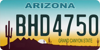 AZ license plate BHD4750