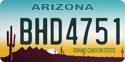 AZ license plate BHD4751