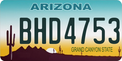 AZ license plate BHD4753