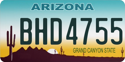 AZ license plate BHD4755