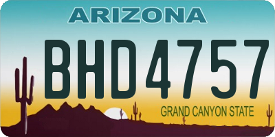 AZ license plate BHD4757