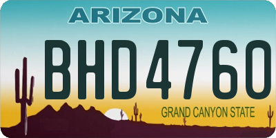 AZ license plate BHD4760