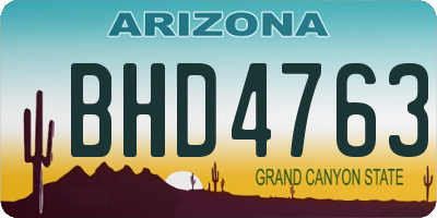AZ license plate BHD4763