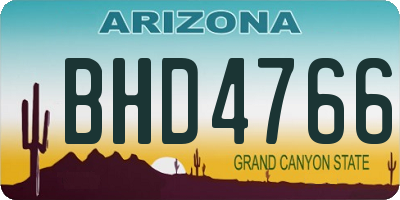 AZ license plate BHD4766
