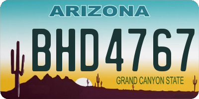 AZ license plate BHD4767