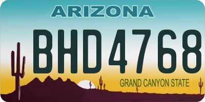 AZ license plate BHD4768