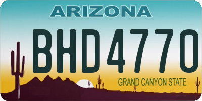 AZ license plate BHD4770