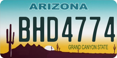 AZ license plate BHD4774