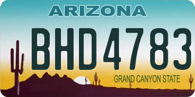 AZ license plate BHD4783