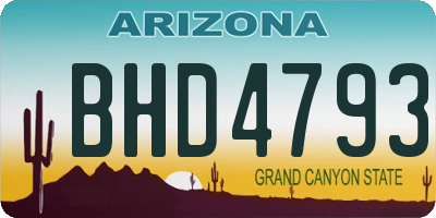 AZ license plate BHD4793