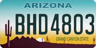 AZ license plate BHD4803