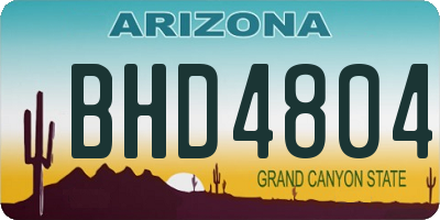AZ license plate BHD4804