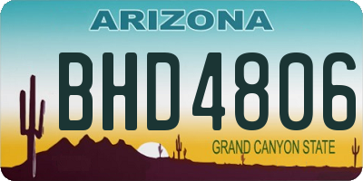 AZ license plate BHD4806