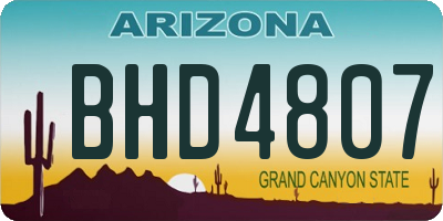 AZ license plate BHD4807